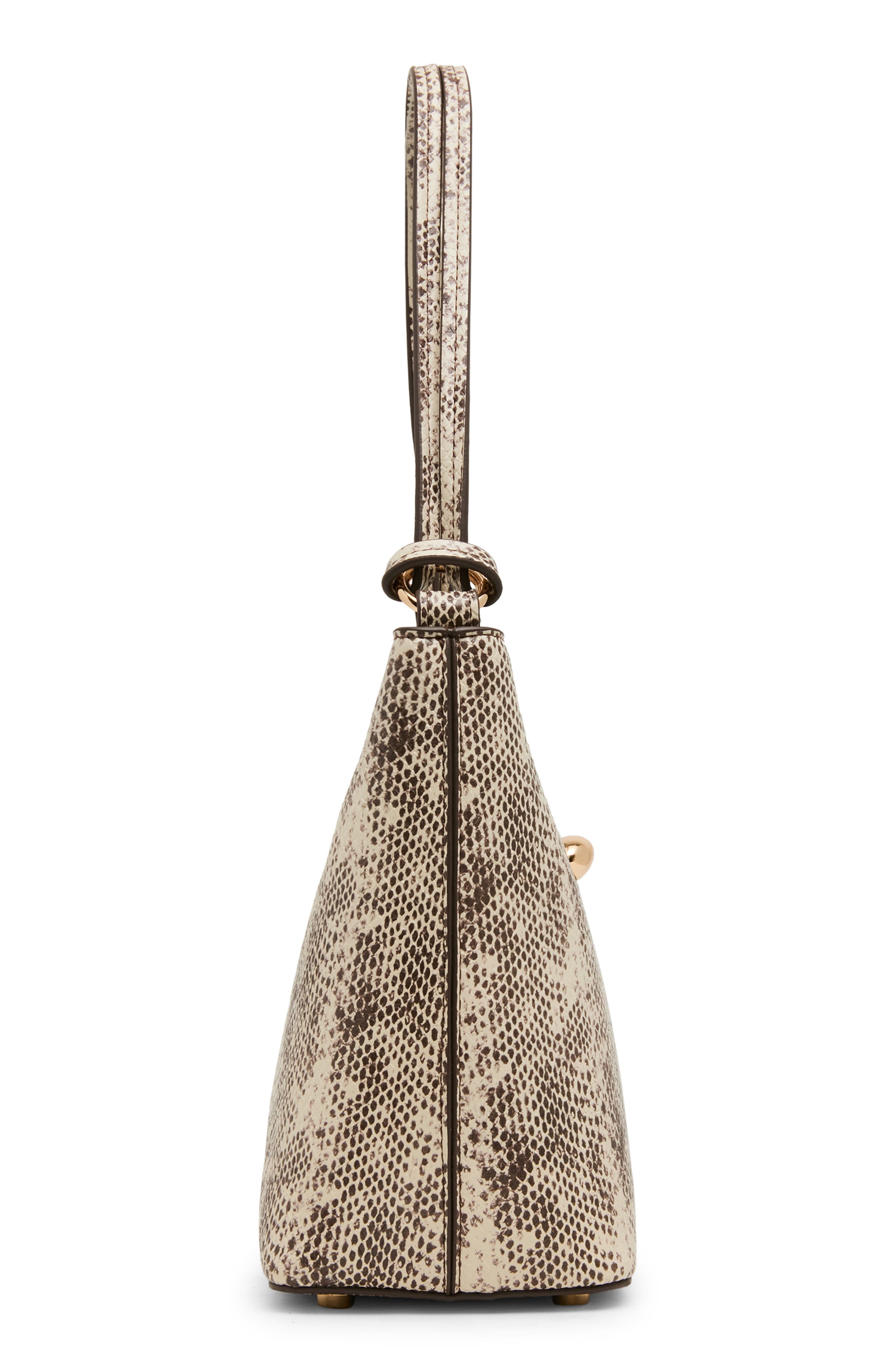 Snakeskin Embossed Faux Leather Small Bucket Bag, Alternate, color, MULTI