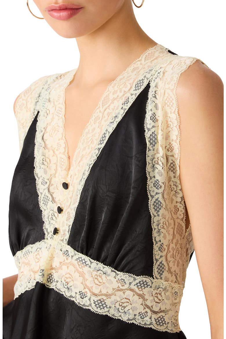 Elinor Lace Accent Top, Alternate, color, BLACK