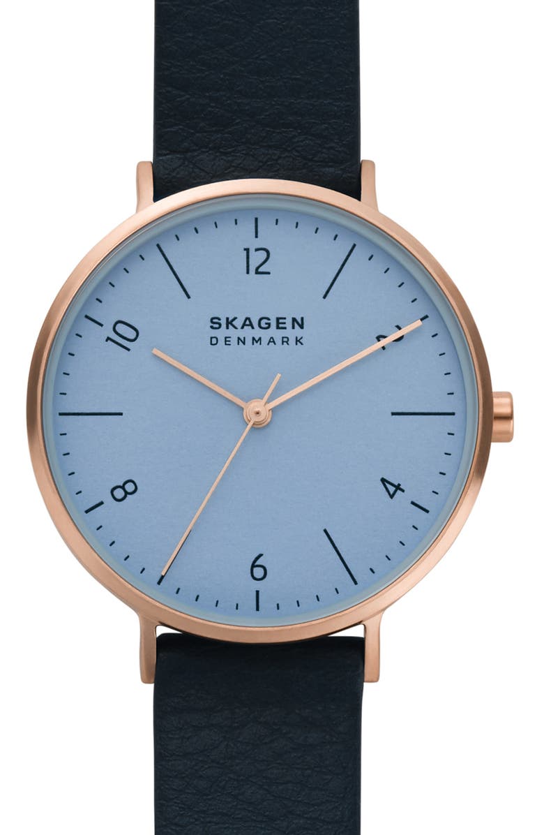 Skagen Aaren Naturals Faux Leather Strap Watch, 36mm, Main, color,