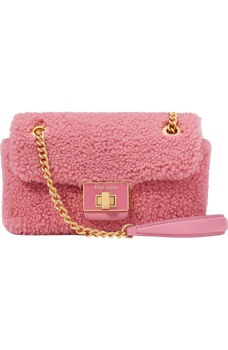 Kate Spade New York small evelyn faux shearling shoulder bag, Main, color,