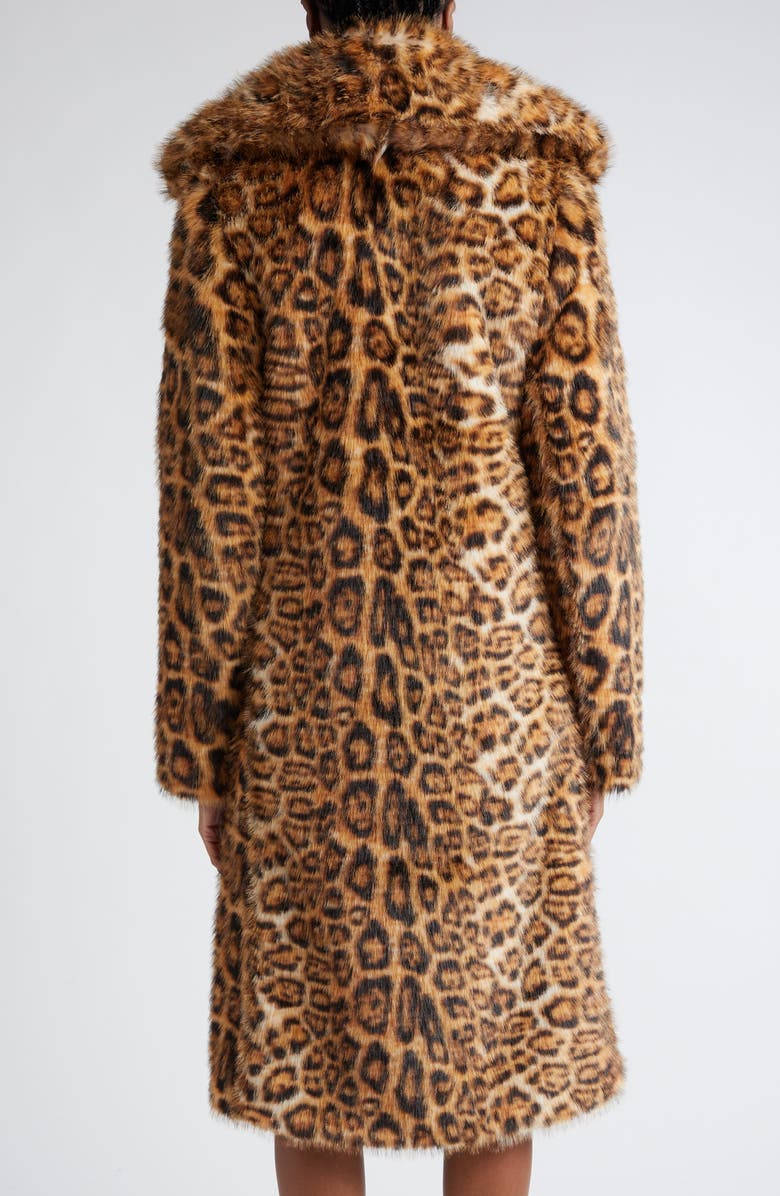 Rabanne Leopard Print Faux Fur Coat, Alternate, color,