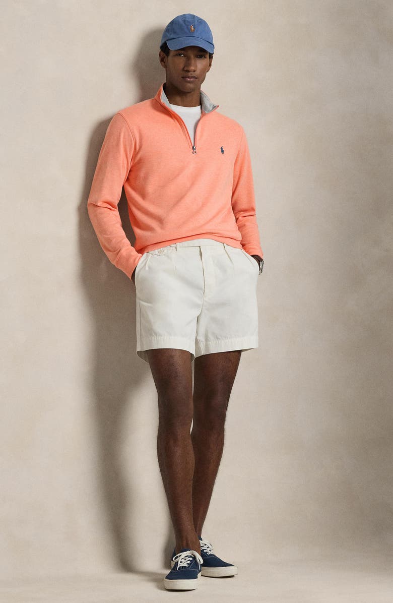 Polo Ralph Lauren Jersey Quarter Zip Pullover, Alternate, color, Soft Orange Heather