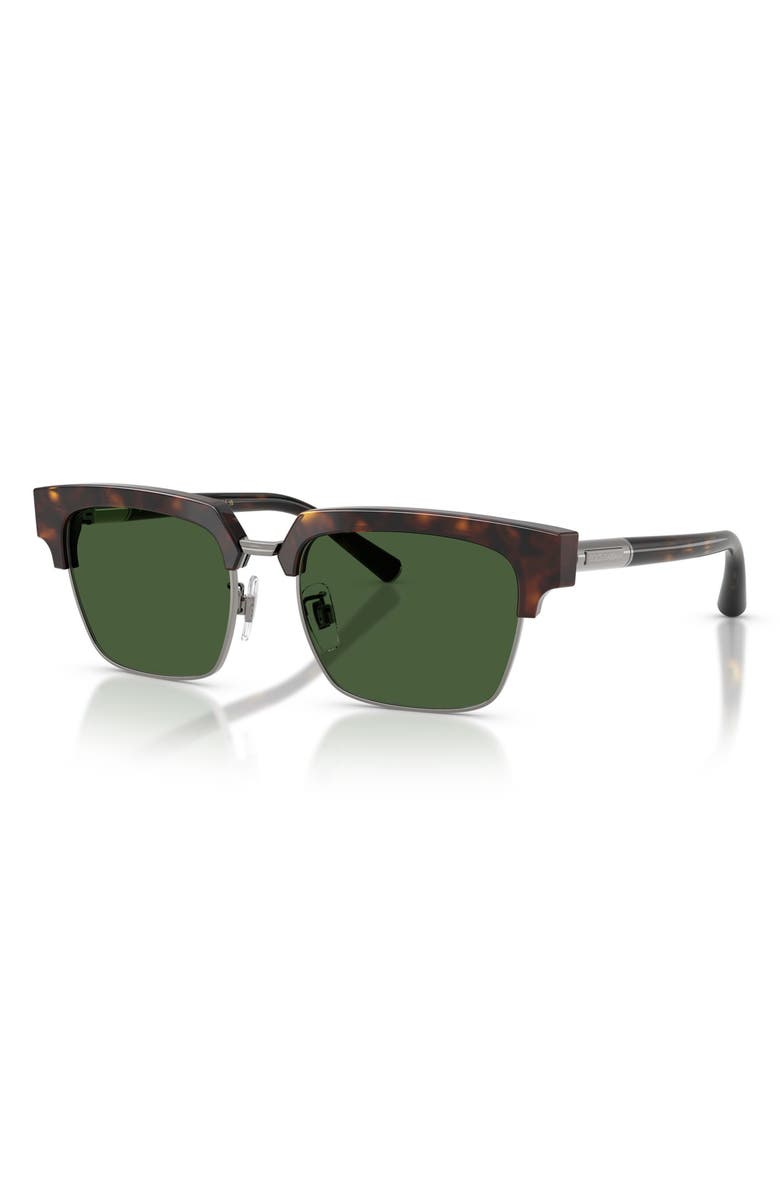 Dolce&Gabbana 54mm Square Sunglasses, Alternate, color, Havana / Dark Green