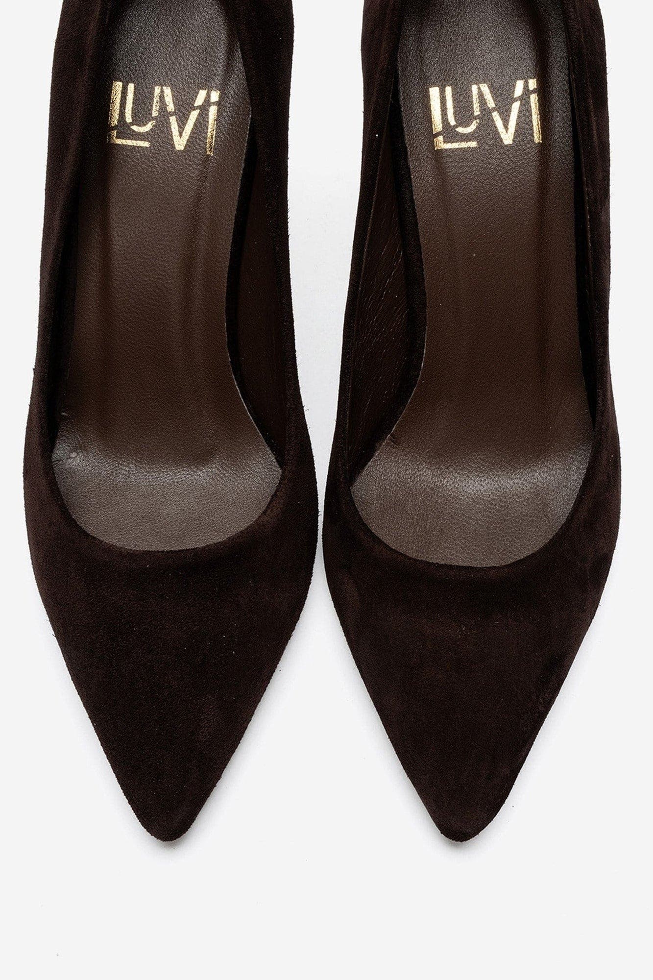 Moriel Leather Stiletto Pump, Alternate, color, Brown Suede