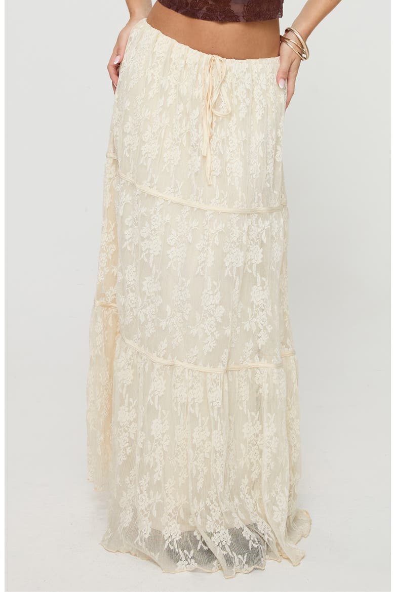 Lace Tiered Maxi Skirt, Main, color, LIGHT BEIGE
