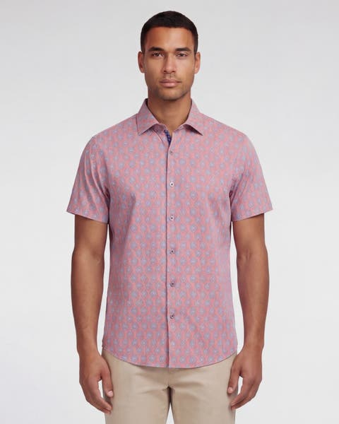 Mud Geo Mens Printed Button Up Shirt
