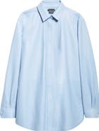 TOM FORD French Plongé Leather Button-Up Shirt