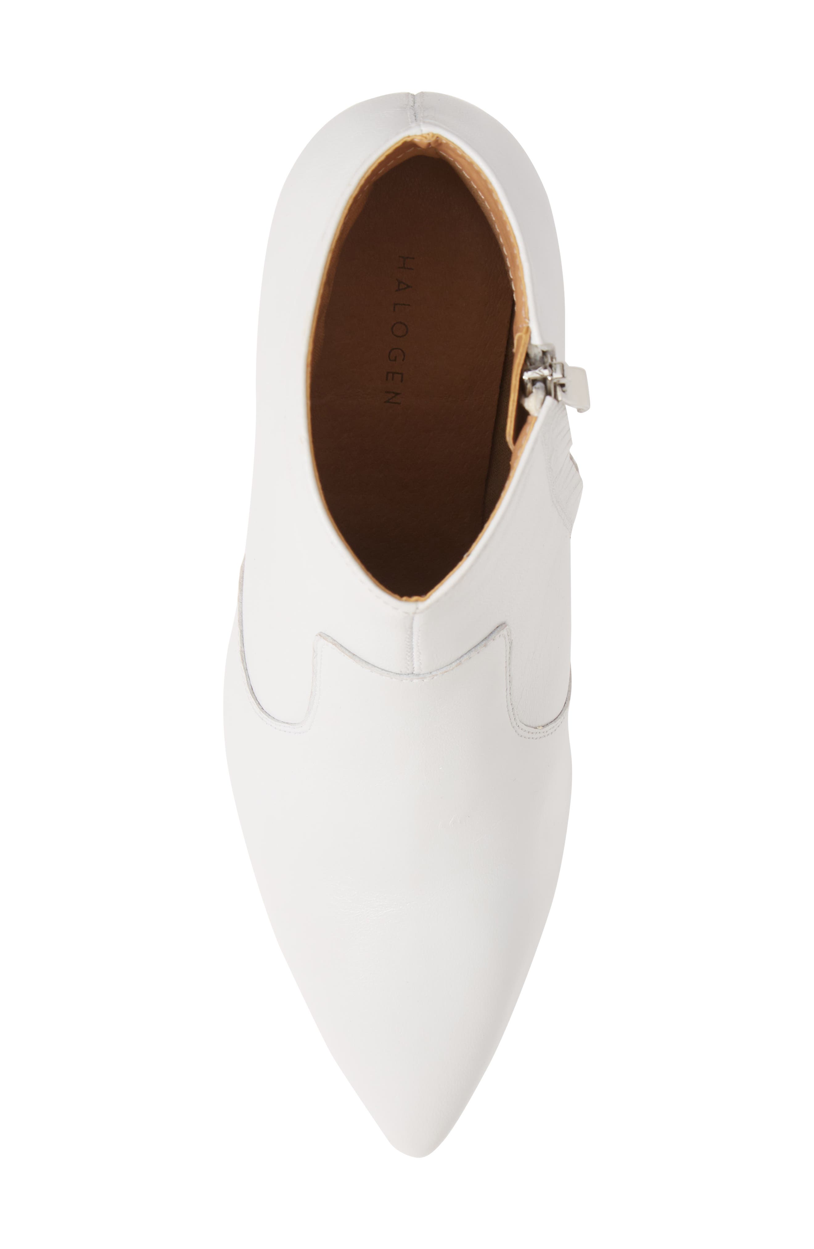 Ashlee Pointed Toe Bootie, Alternate, color, WHITE LEATHER