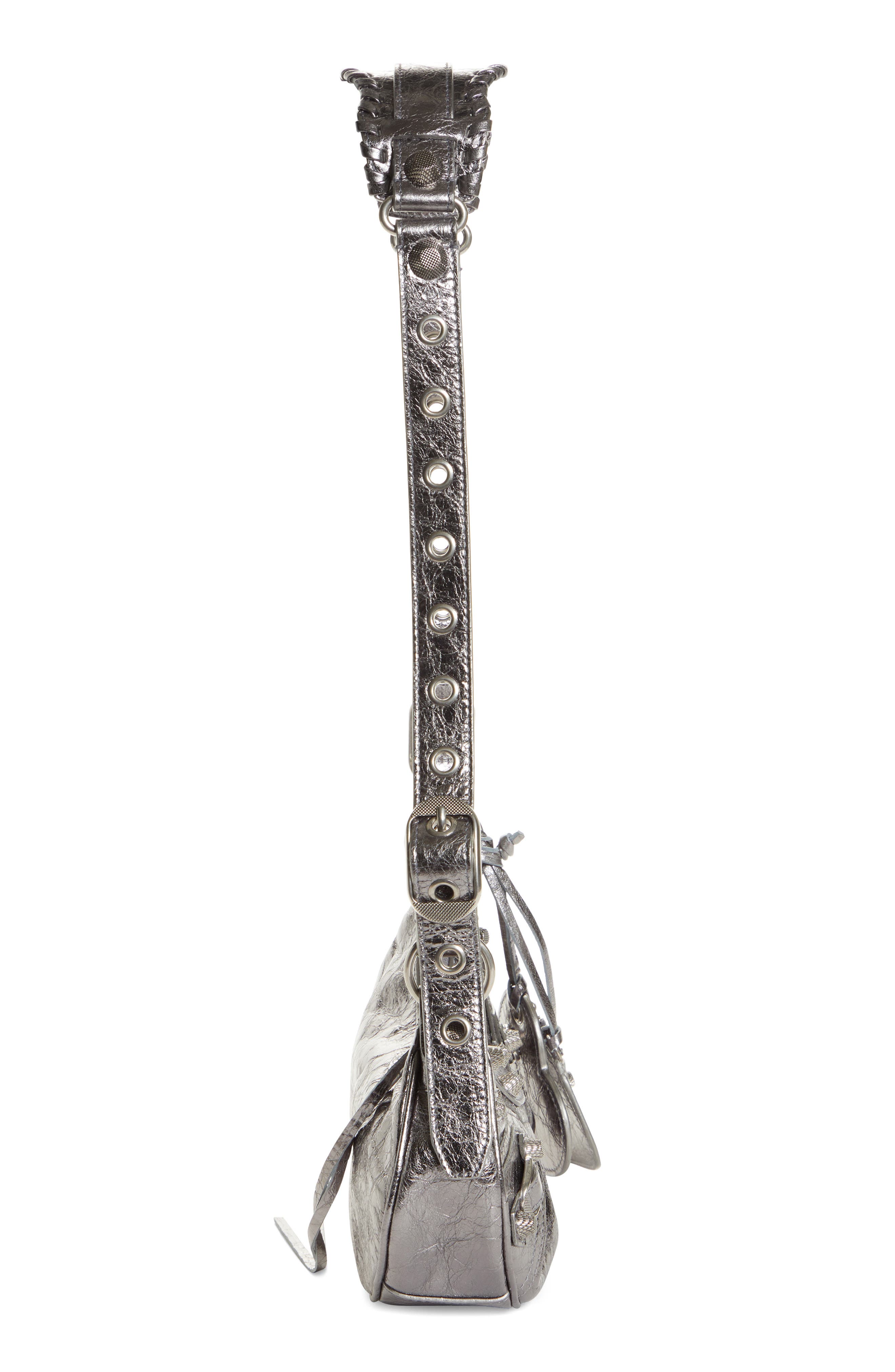 Balenciaga Extra Small Le Cagole Crinkle Metallic Lambskin Shoulder Bag, Alternate, color, 