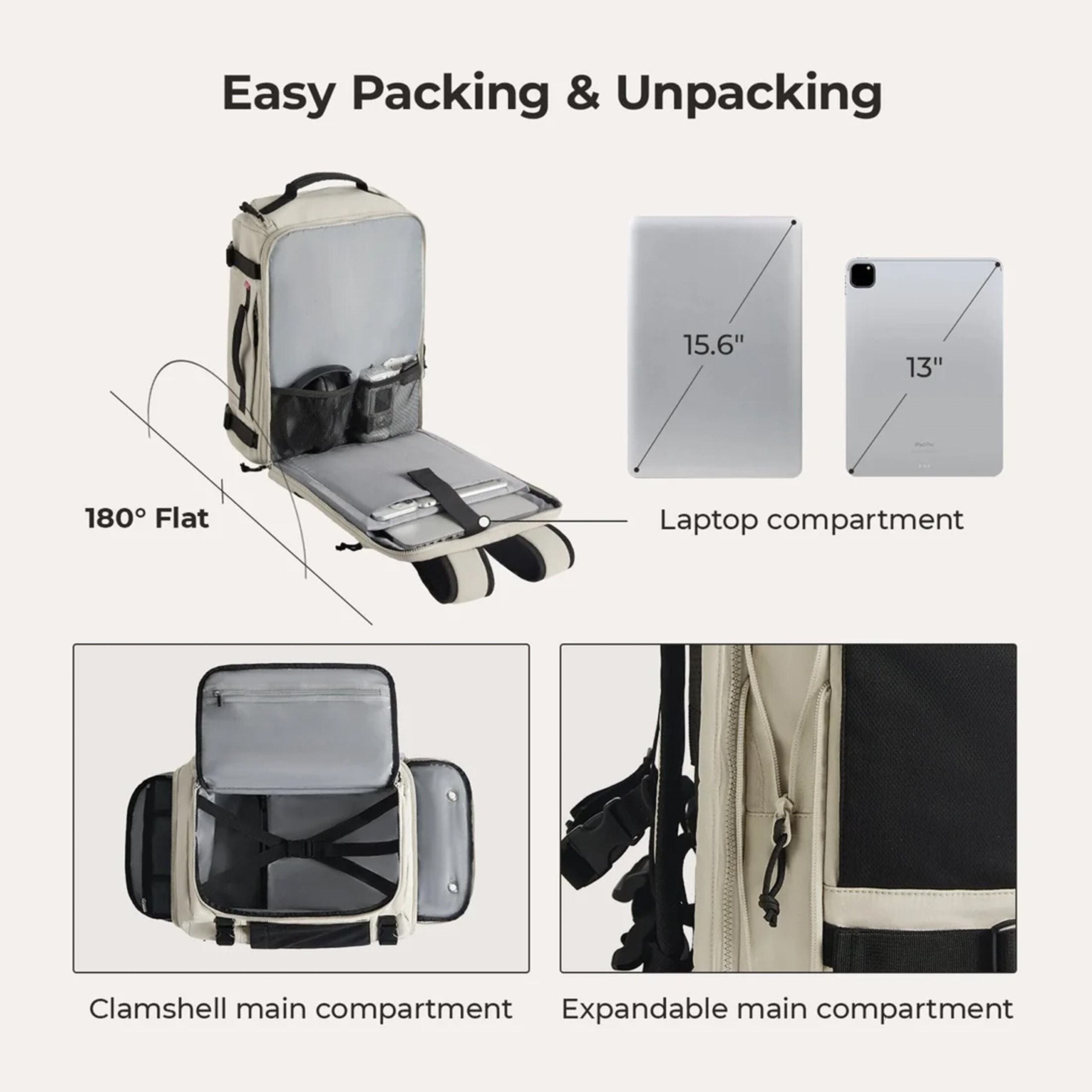 Bagsmart Blast Mesh Carry On Expandable Travel Backpack - 28L-38L Extended, Alternate, color, Peyote