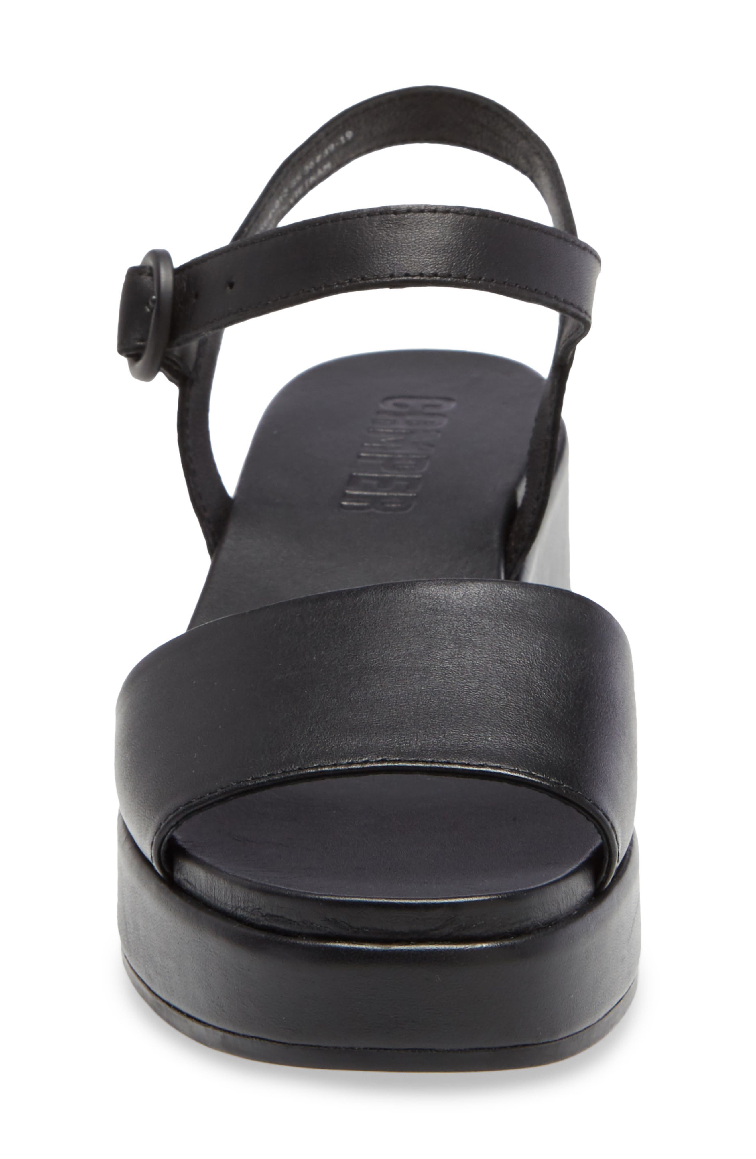 Camper Misia Platform Wedge Sandal, Alternate, color, New Black Leather