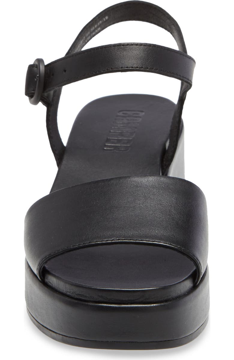 Camper Misia Platform Wedge Sandal, Alternate, color, New Black Leather