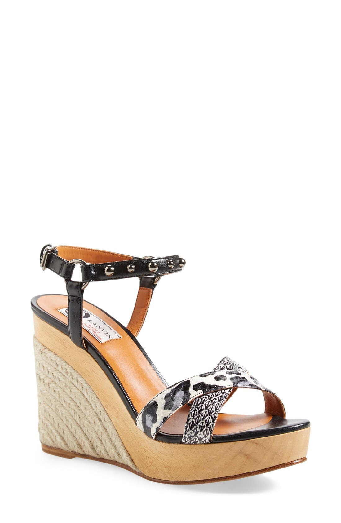 Lanvin Espadrille Wedge Sandal, Main, color, 