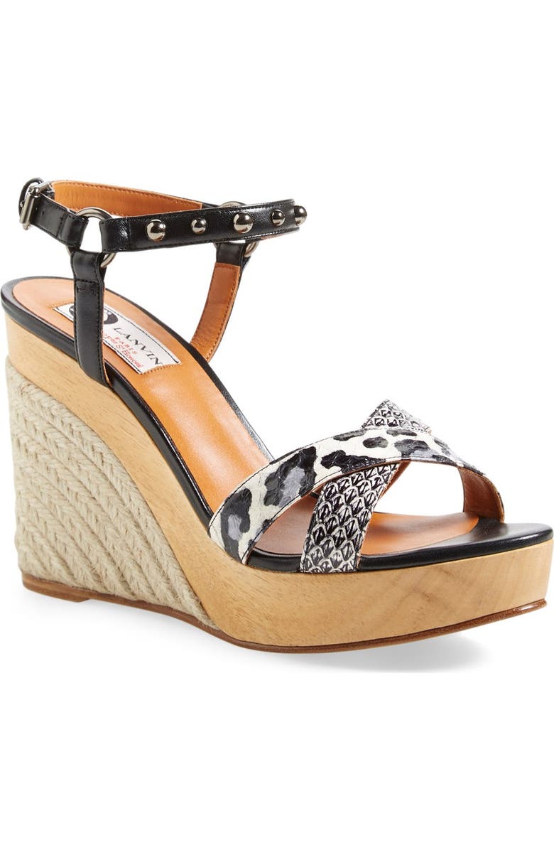 Lanvin Espadrille Wedge Sandal, Main, color,