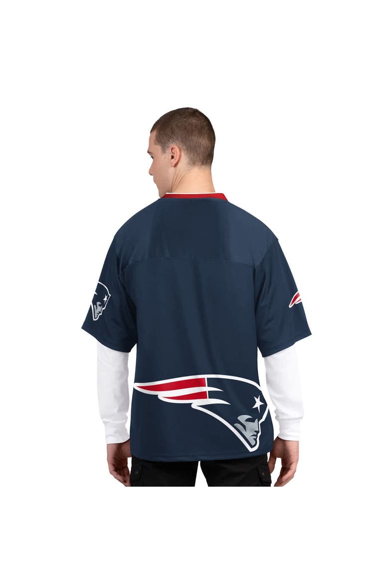 Men's Starter Navy/White New England Patriots Short Sleeve & Long Sleeve T-Shirt Combo Pack, Alternate, color, Navy