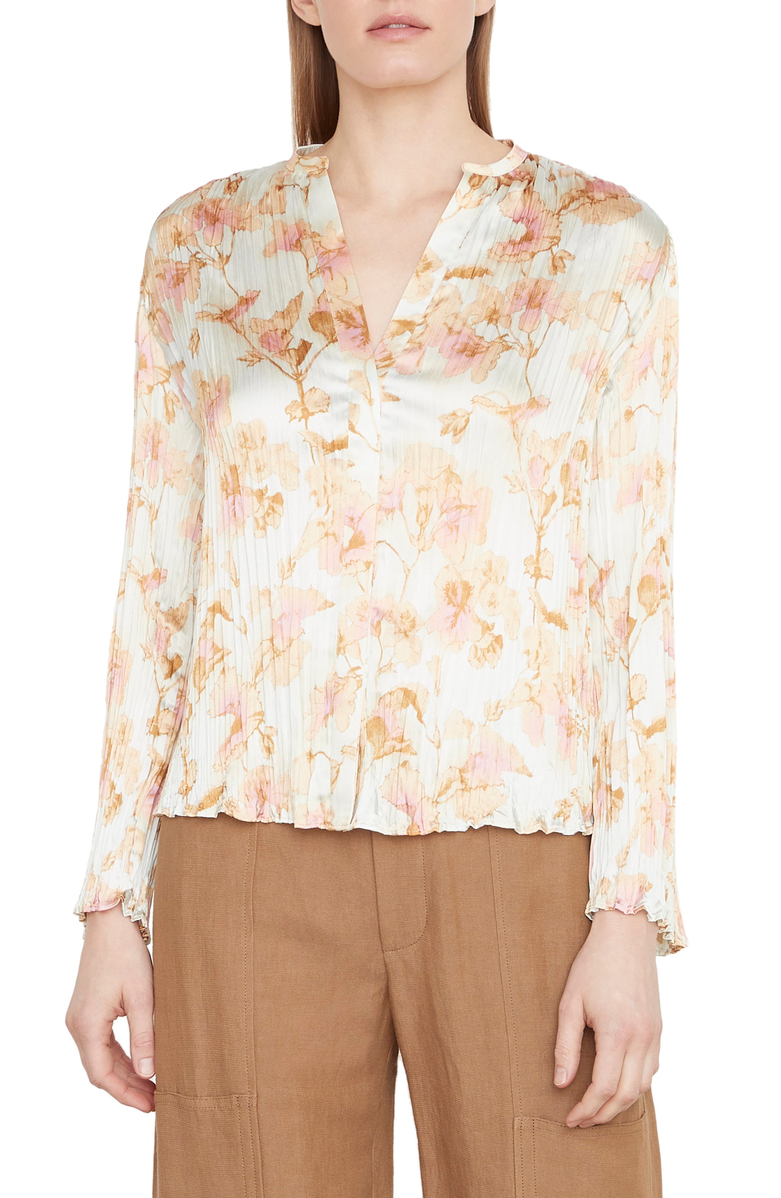 vince floral blouse