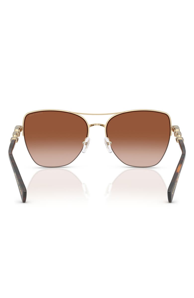 Michael Kors Dorado Beach 57mm Square Sunglasses, Alternate, color, Gold Shiny / Dark Brown