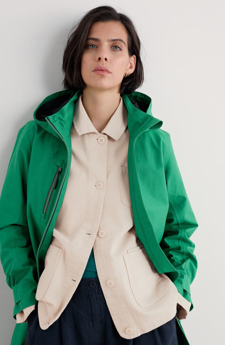 Seasalt Cornwall Coverack Waterproof Organic Cotton Raincoat with Removable Hood, Alternate, color,