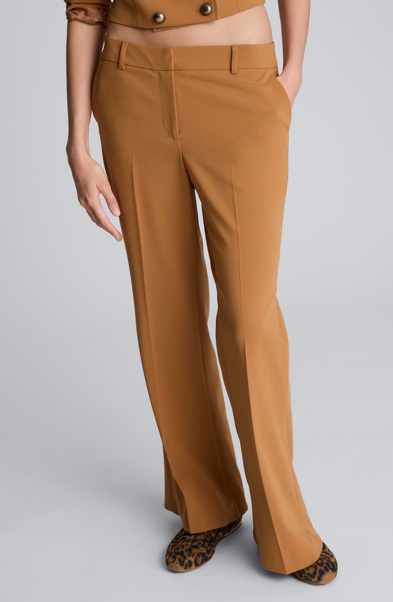 Kenneth Cole Flare Leg Pants, Main, color, Rich Umber