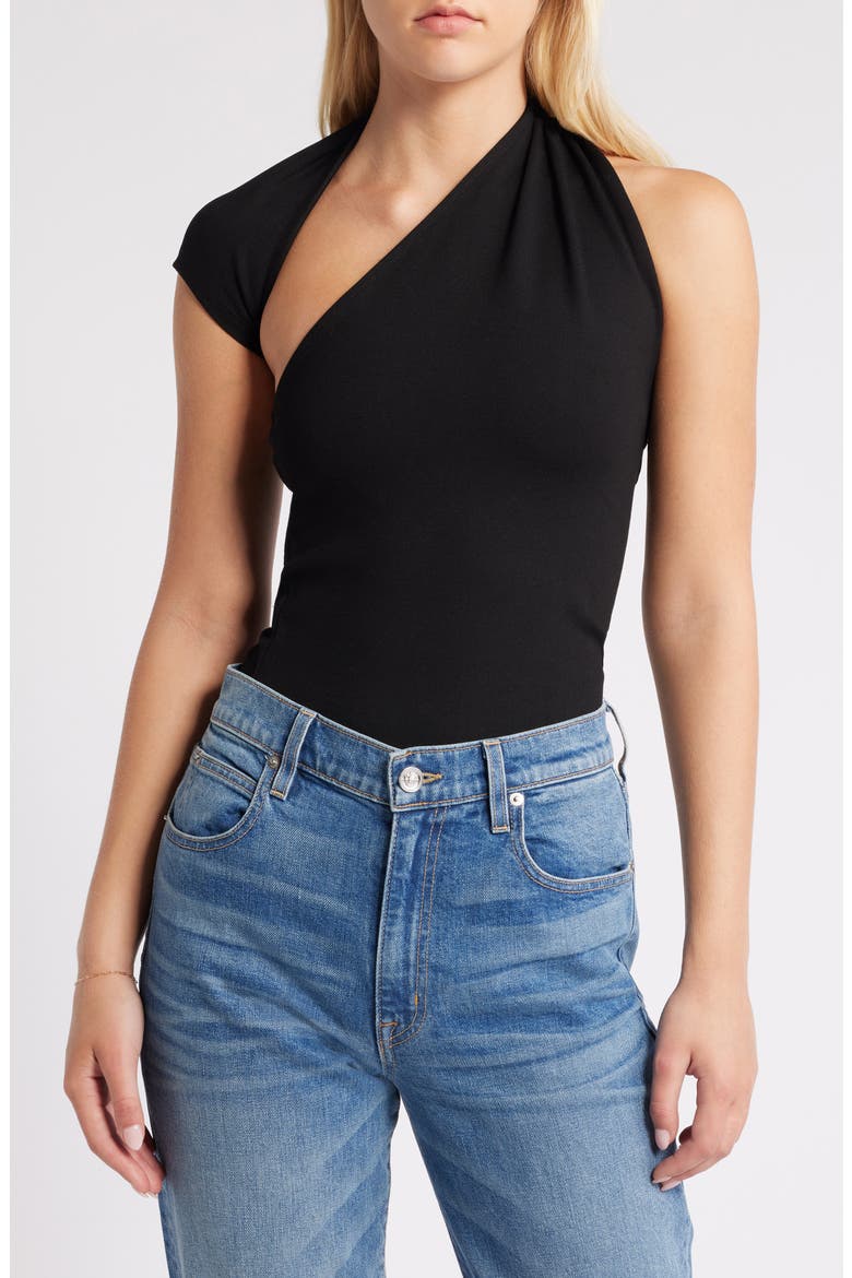 Manhattan One-Shoulder Top, Main, color, BLACK