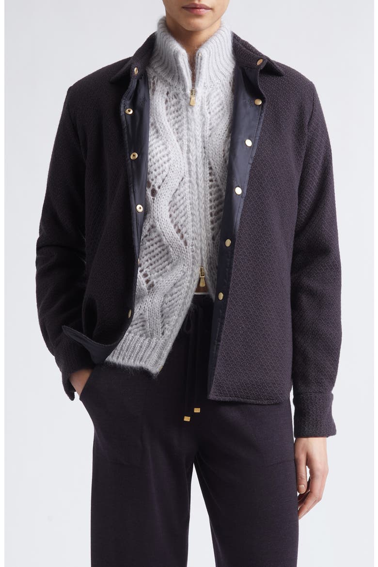 Padded Wool Shirt Jacket, Main, color, 177 AMETHYST