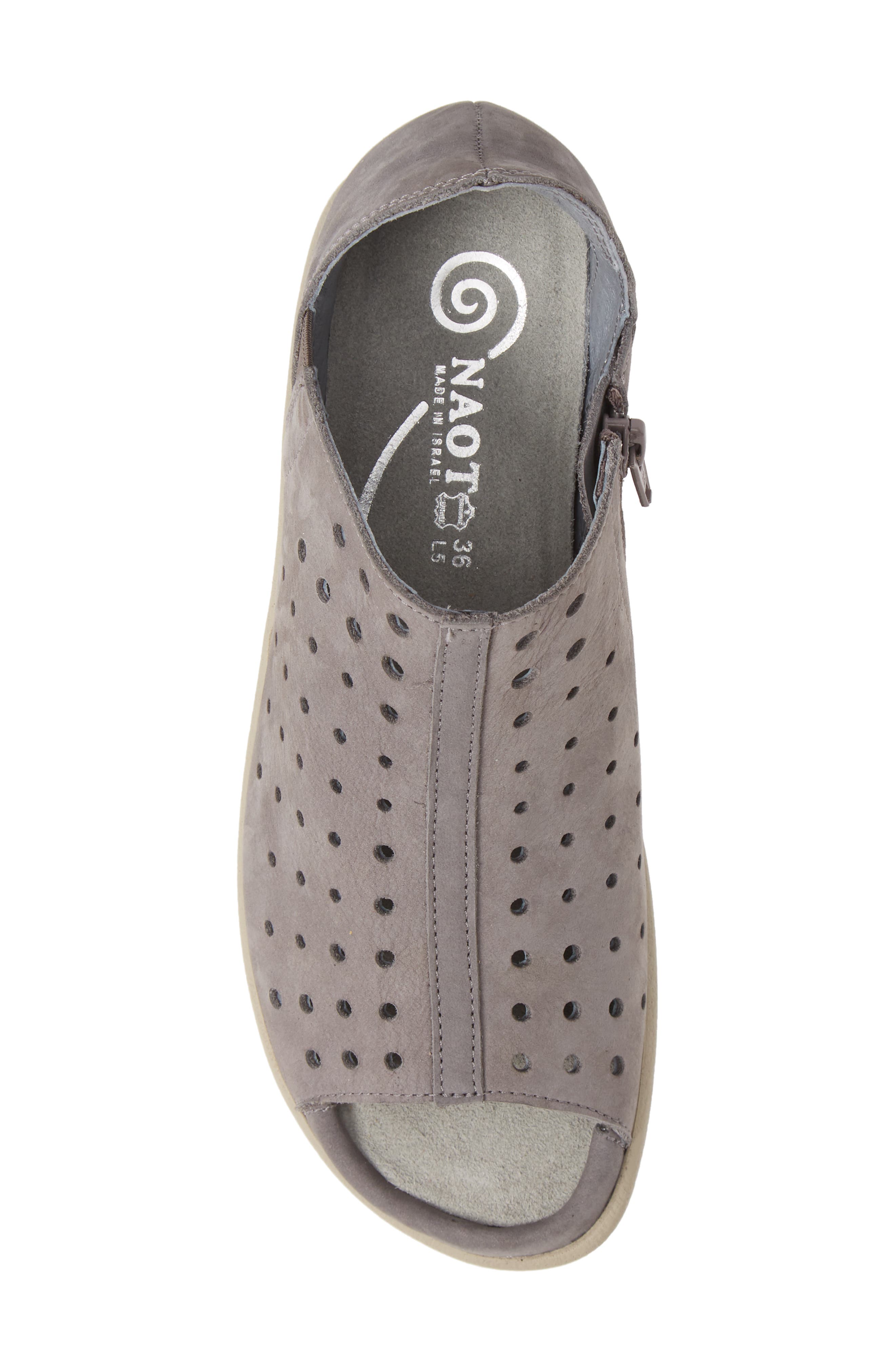 Hikoa Wedge Sandal, Alternate, color, SMOKE GREY NUBUCK LEATHER