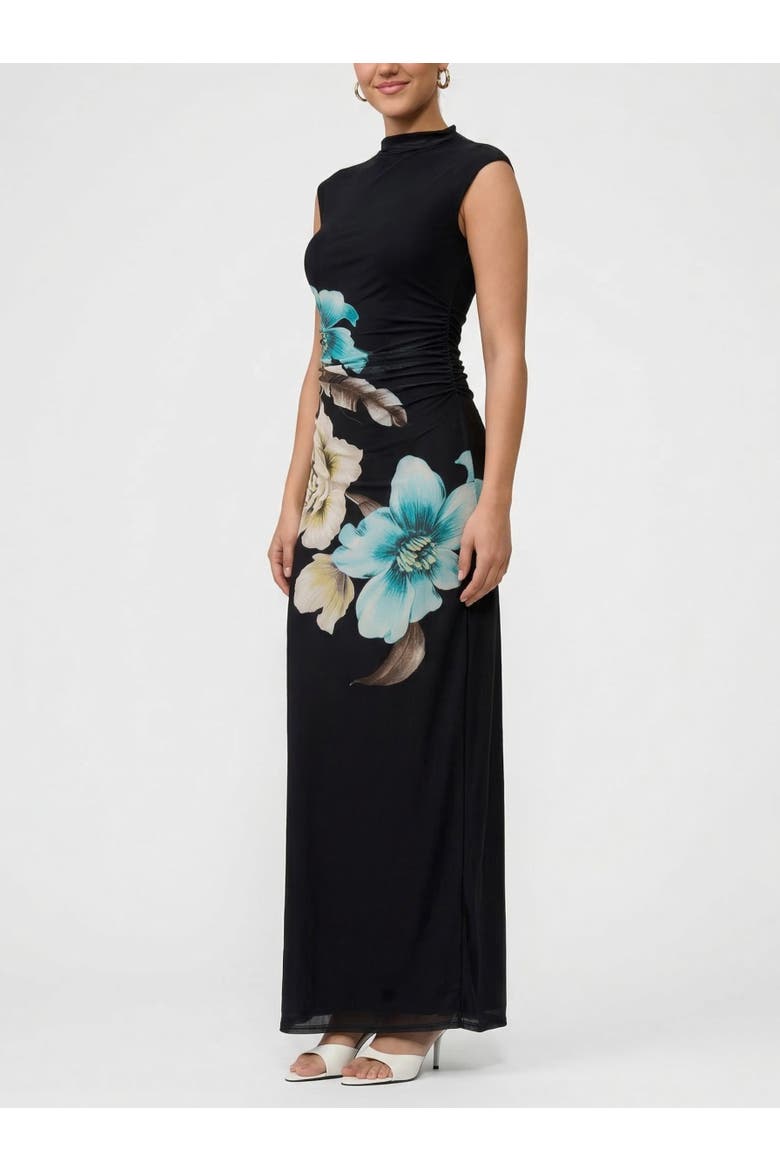 Nina Sleeveless High Neck Maxi Dress, Alternate, color, Black