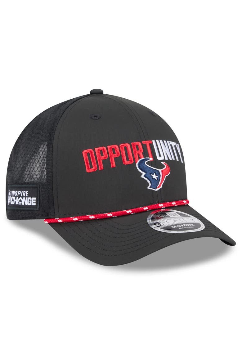 Men's New Era Black Houston Texans 2025 Inspire Change 9FORTY M-Crown Adjustable Hat, Main, color, Black