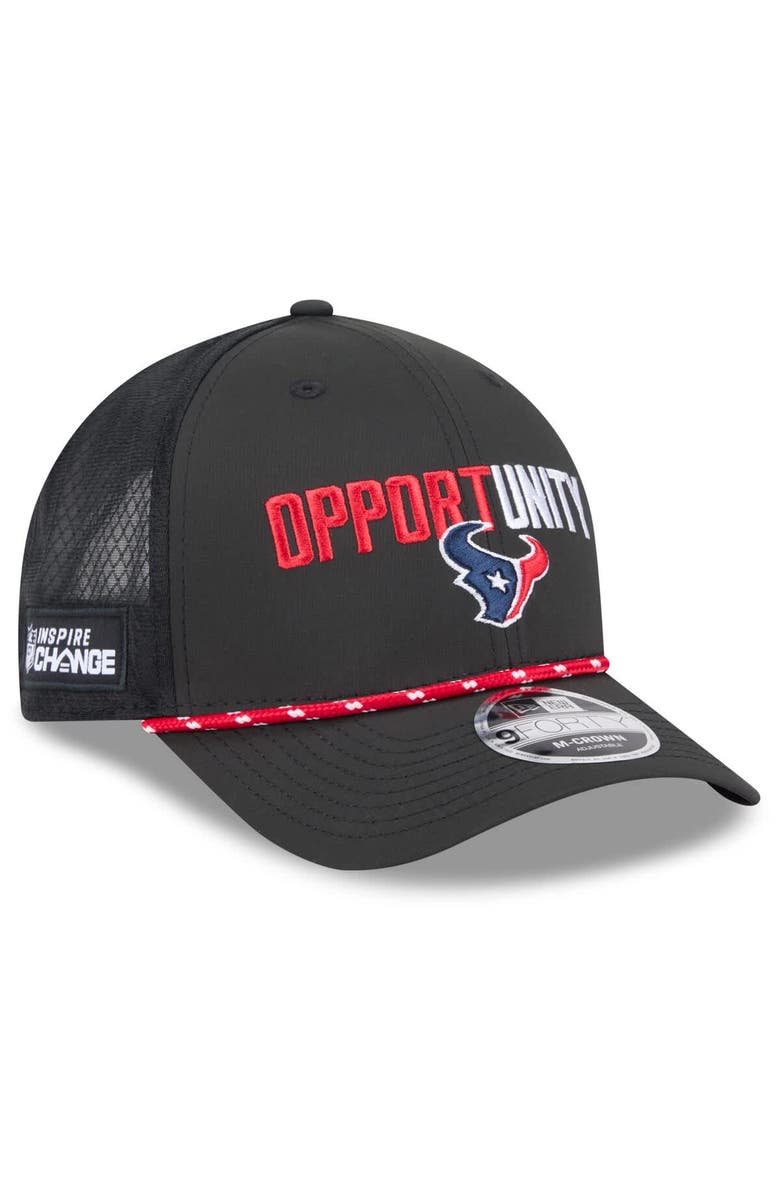 New Era Men's New Era Black Houston Texans 2025 Inspire Change 9FORTY M-Crown Adjustable Hat, Main, color, Black