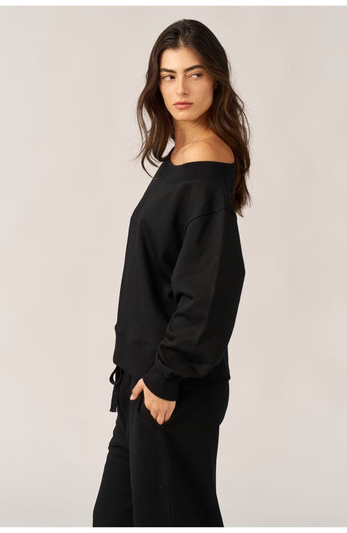 Gottex Beach Life Cozy Coast Airport Off The Shoulder Sweatshirt In Black