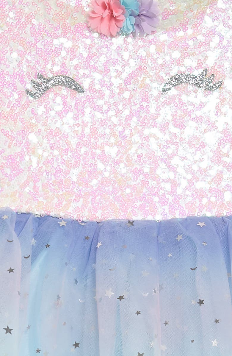 Zunie Sequin Unicorn Tutu Dress, Alternate, color, 