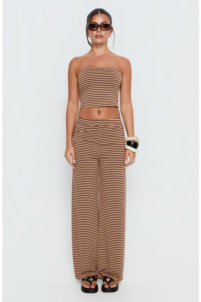 Timora Striped Wide Leg Pants, Alternate, color, BROWN STRIPE