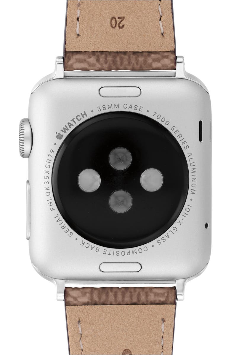 COACH Coated Canvas Apple Watch<sup>®</sup> Watchband, Alternate, color, Brown