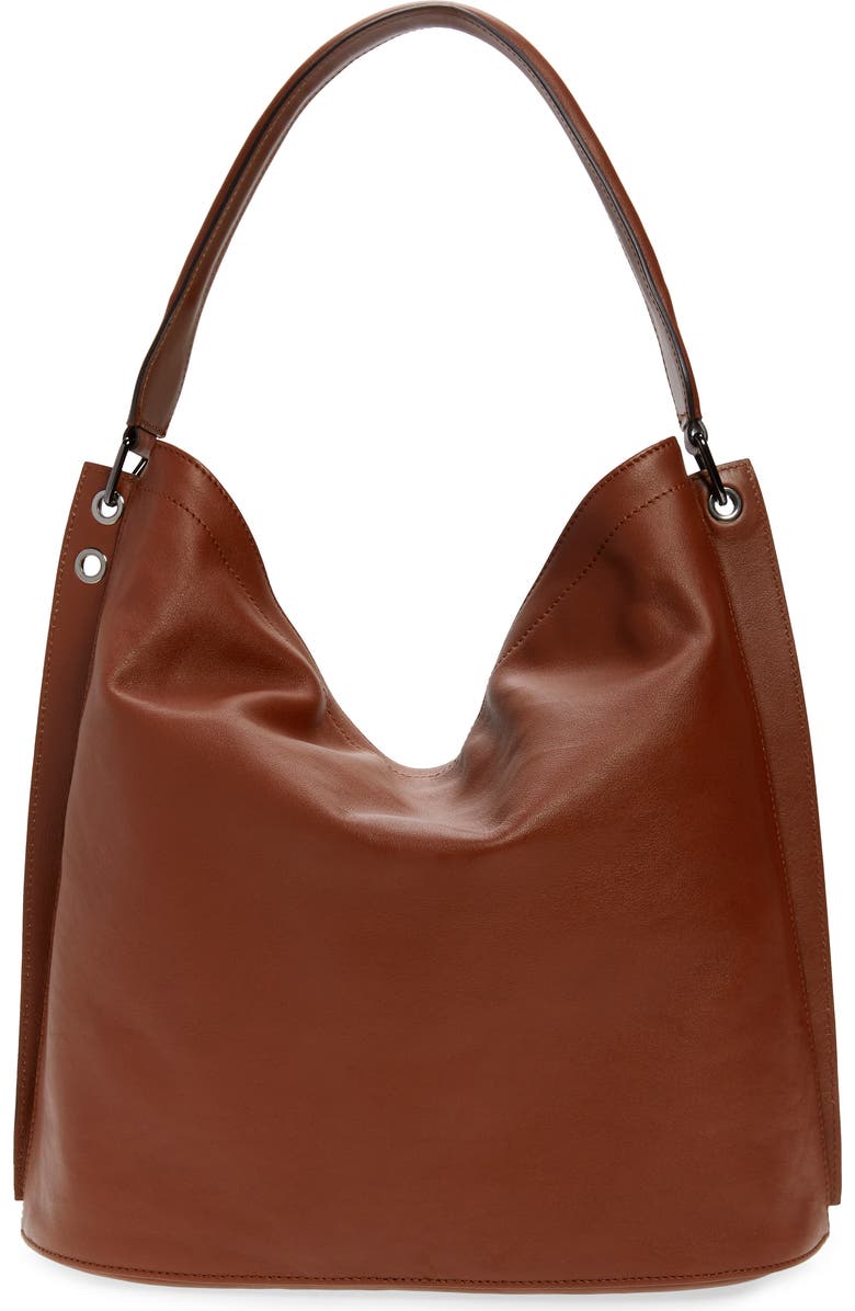 Longchamp 3D Leather Hobo, Alternate, color, Cognac