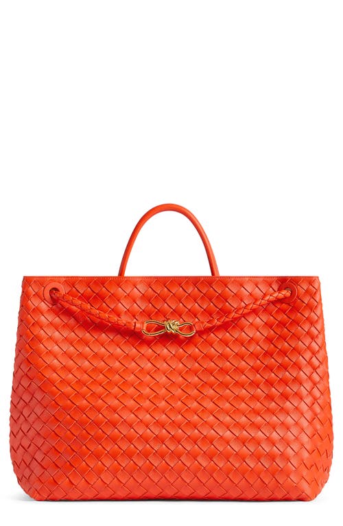 Bottega Veneta Large Andiamo Intrecciato Leather Shoulder Bag in Orange-Orange at Nordstrom