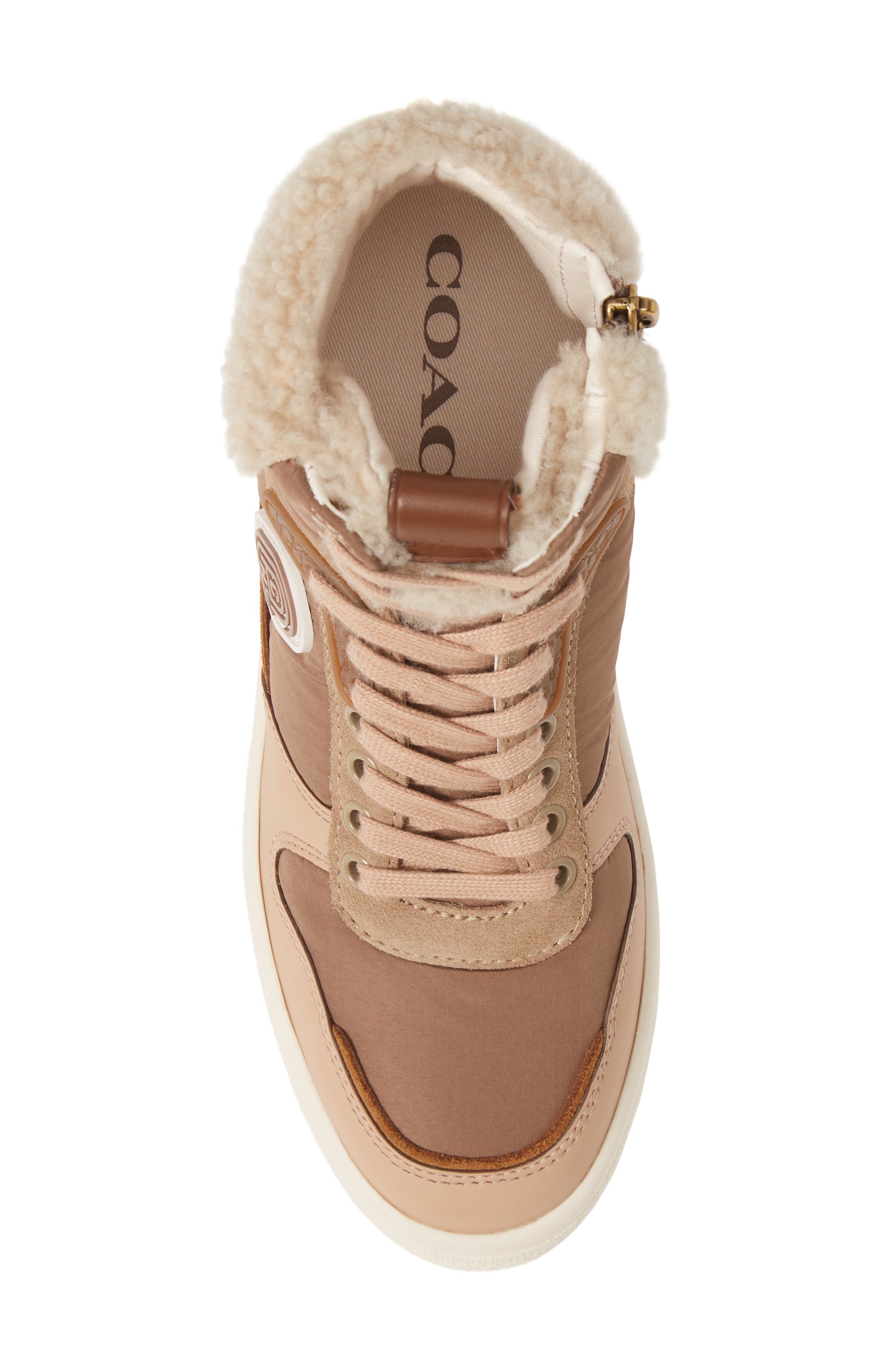 COACH C220 High Top Sneaker with Genuine Shearing Trim, Alternate, color, 