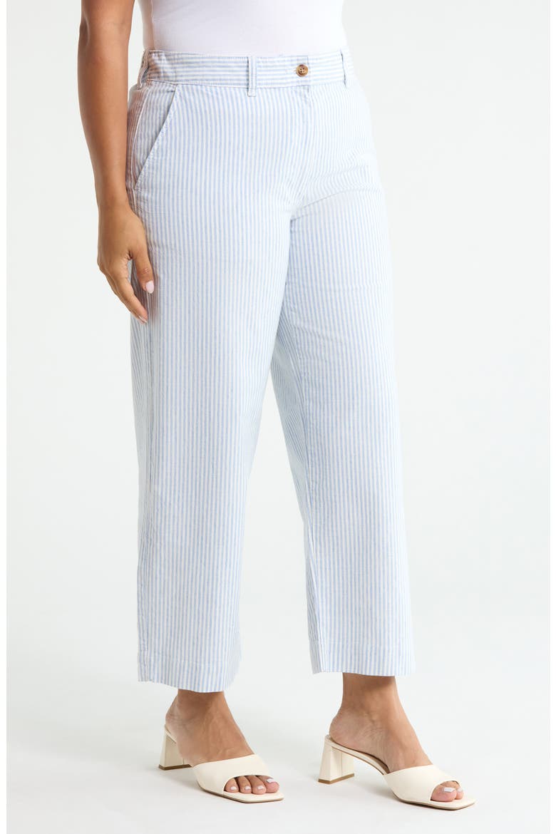 Easy Straight Leg Crop Pants, Alternate, color, IVORY- BLUE JANE STRIPE