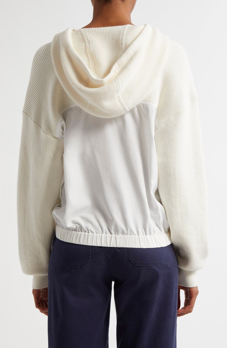 ATM Anthony Thomas Melillo Mixed Media Cotton & Cashmere Zip-Up Hoodie, Alternate, color,