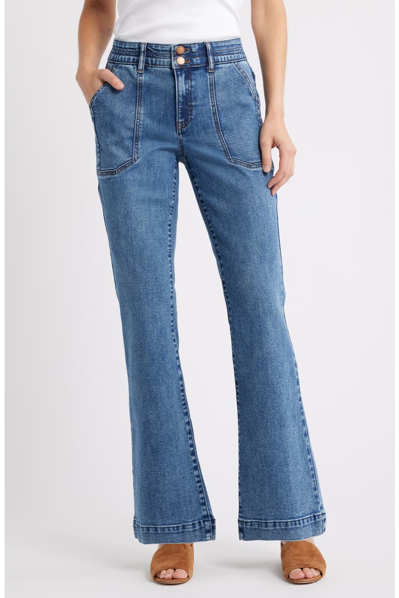 Madison High Waist Bootcut Jeans, Main, color, MID BLUE