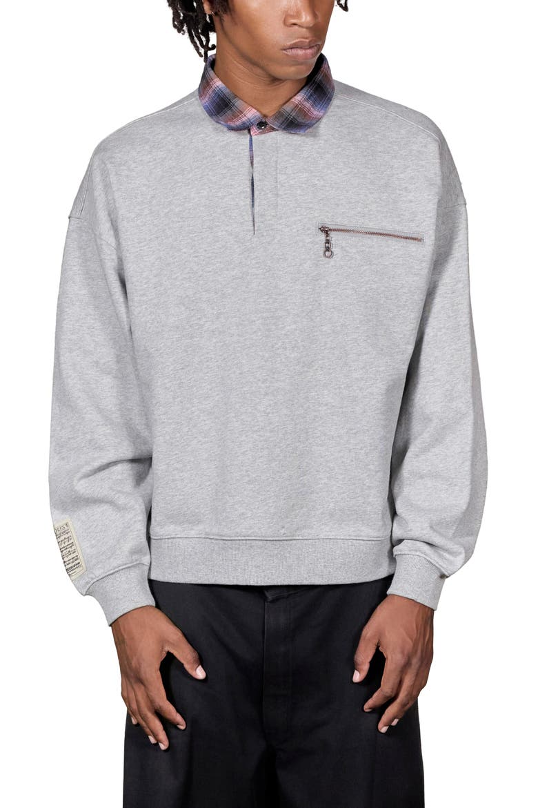 Town Polo Sweatshirt, Main, color, HEATHER GREY