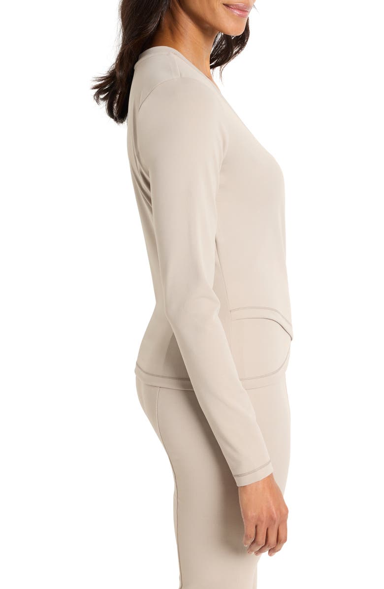 NZ ACTIVE by NIC+ZOE Luxe Stretch Ballet Wrap Top, Alternate, color, Dark Cobblestone