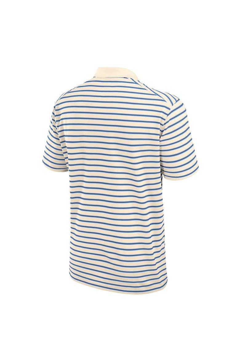Men's Jordan Brand Tan/Carolina Blue North Carolina Tar Heels Primary Logo Striped Dri-FIT Polo, Alternate, color, Tan