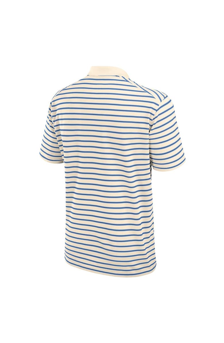 Jordan Brand Men
s Jordan Brand Tan/Carolina Blue North Carolina Tar Heels Primary Logo Striped Dri-FIT Polo, Alternate, color, Tan