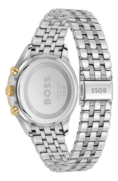 Hugo Boss Multi-link-bracelet Chronograph Watch With Green Dial Men's Watches In Silver/green
