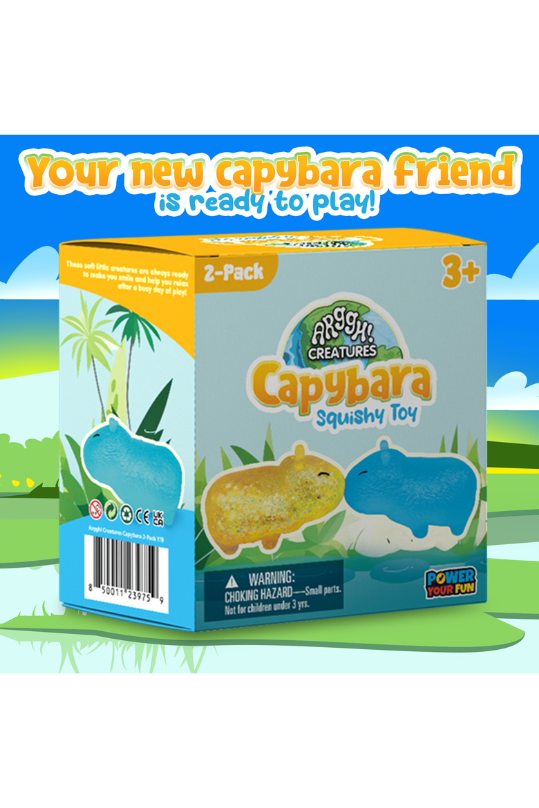 Arggh! Creatures Capybara 2-Pack Yellow/Blue, Alternate, color, Multicolor