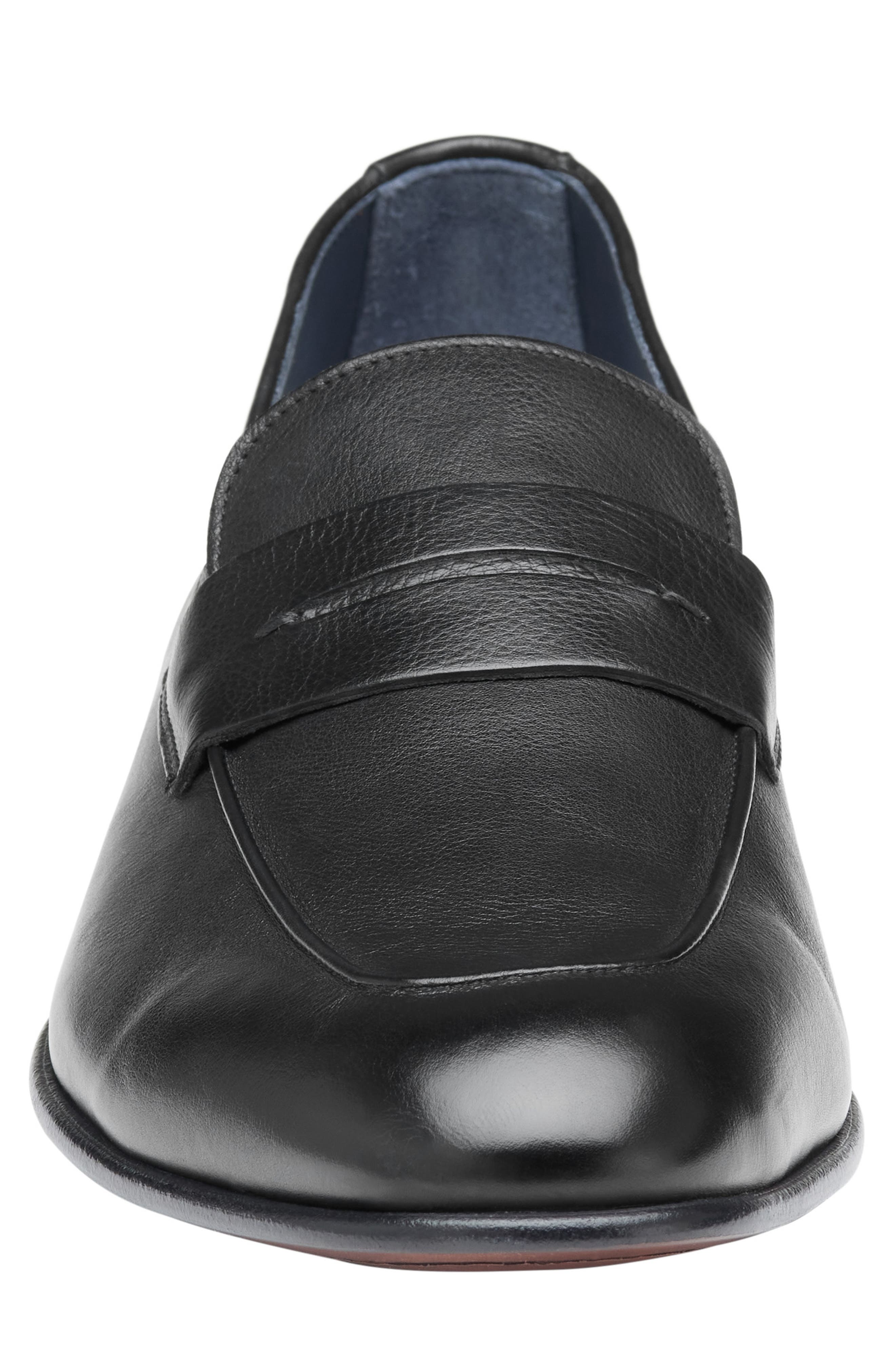 Taylor Moc Toe Penny Loafer, Alternate, color, BLACK ITALIAN CALFSKIN