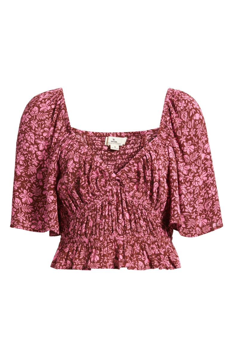 Rip Curl Beach Party Flutter Sleeve Top, Alternate, color, Hot Pink