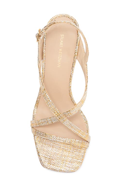 Stuart Weitzman Oasis 50 Block Heel Sandal In Washed Gold