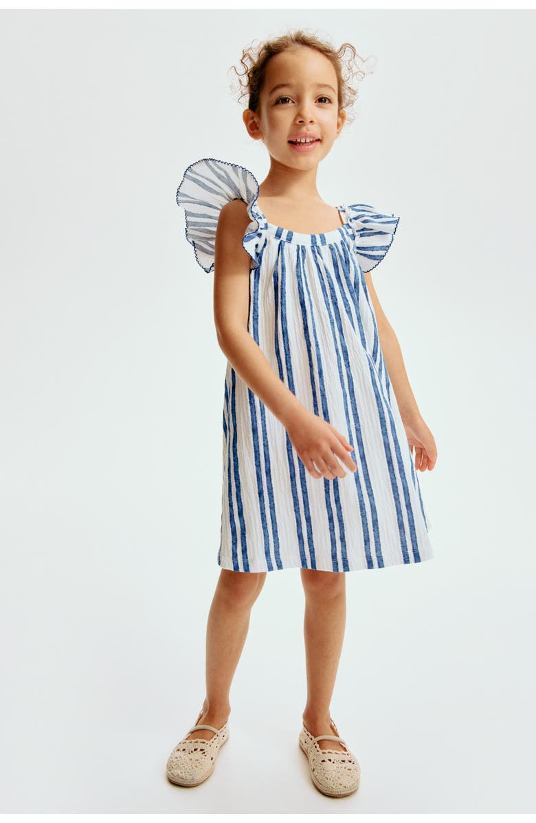H&M Textured Jersey Dress, Alternate, color, White/Blue Striped