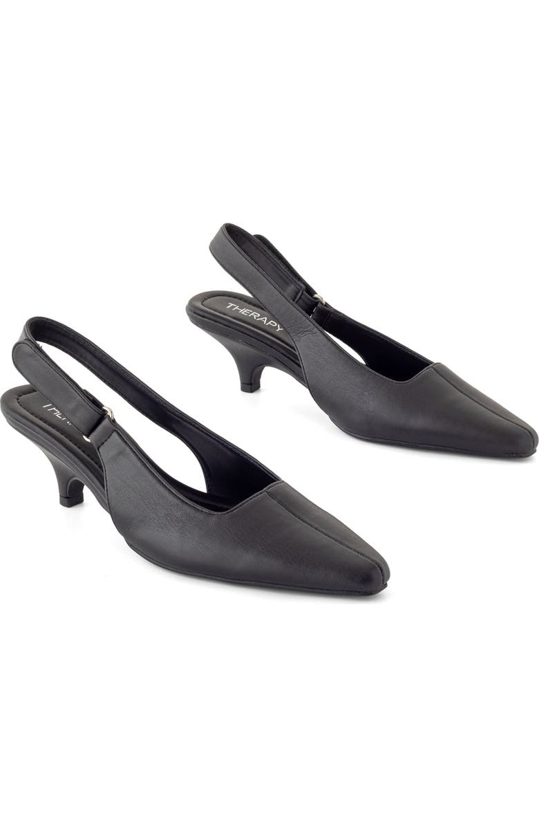 Therapy Australia Newark Pointed-Toe Slingback Heel, Alternate, color, Black Pu